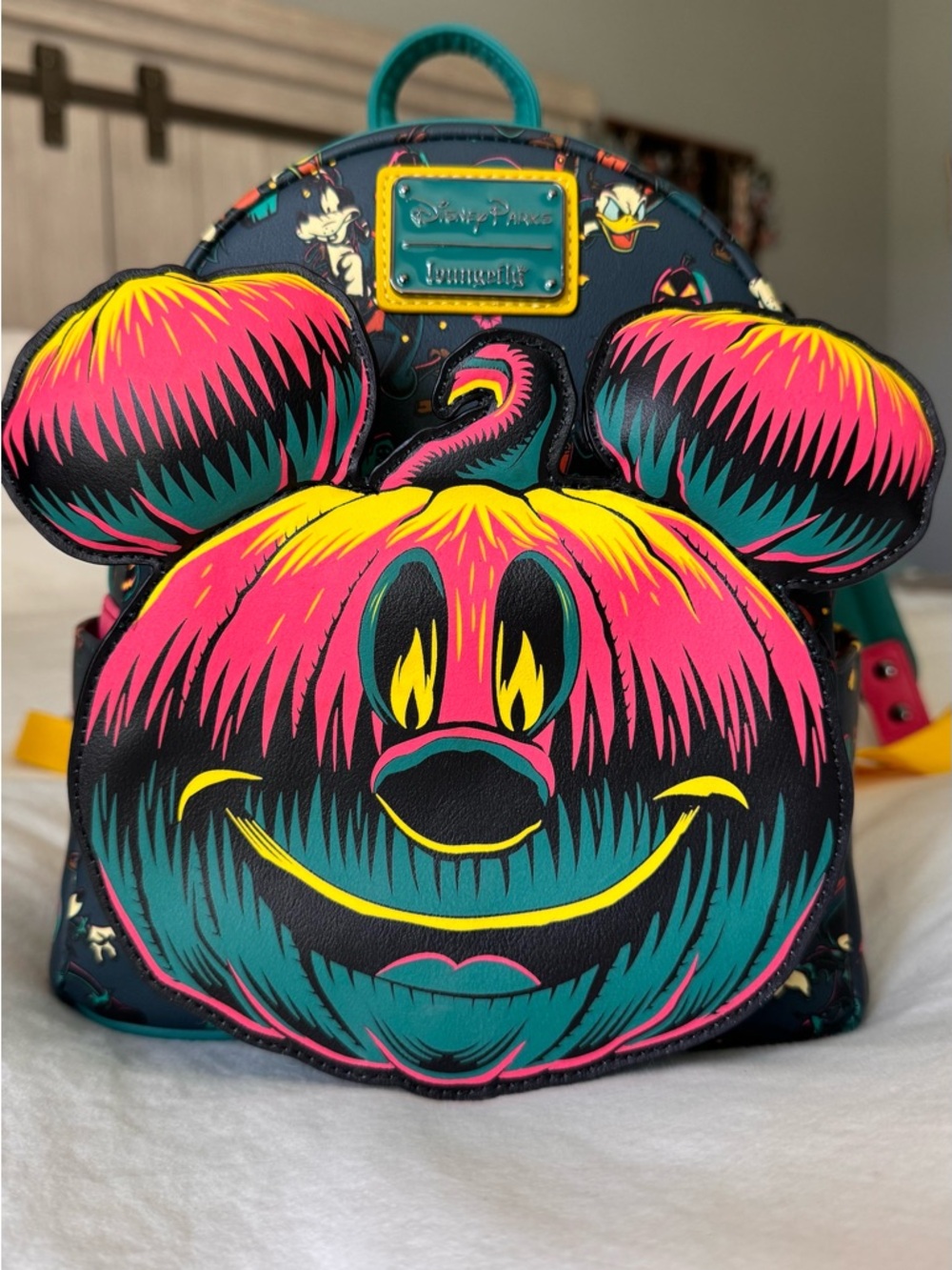 Loungefly Neon Pumpkin Mickey Mini Backpack Halloween